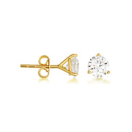 14K Yellow Gold Lab Grown Diamond Martini Stud Earrings 1.68ct