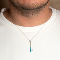 .925 Sterling Silver Enamel Baseball Bat Sports Pendant Necklace