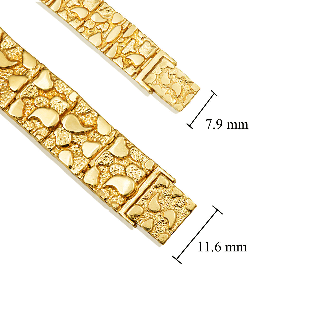 Solid Gold Heavy Nugget Bracelet (Available in Small/Large & Yellow/Rose/White Gold)