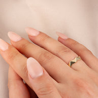Gold Geometric Band Ring (Available in Yellow/Rose/White Gold)