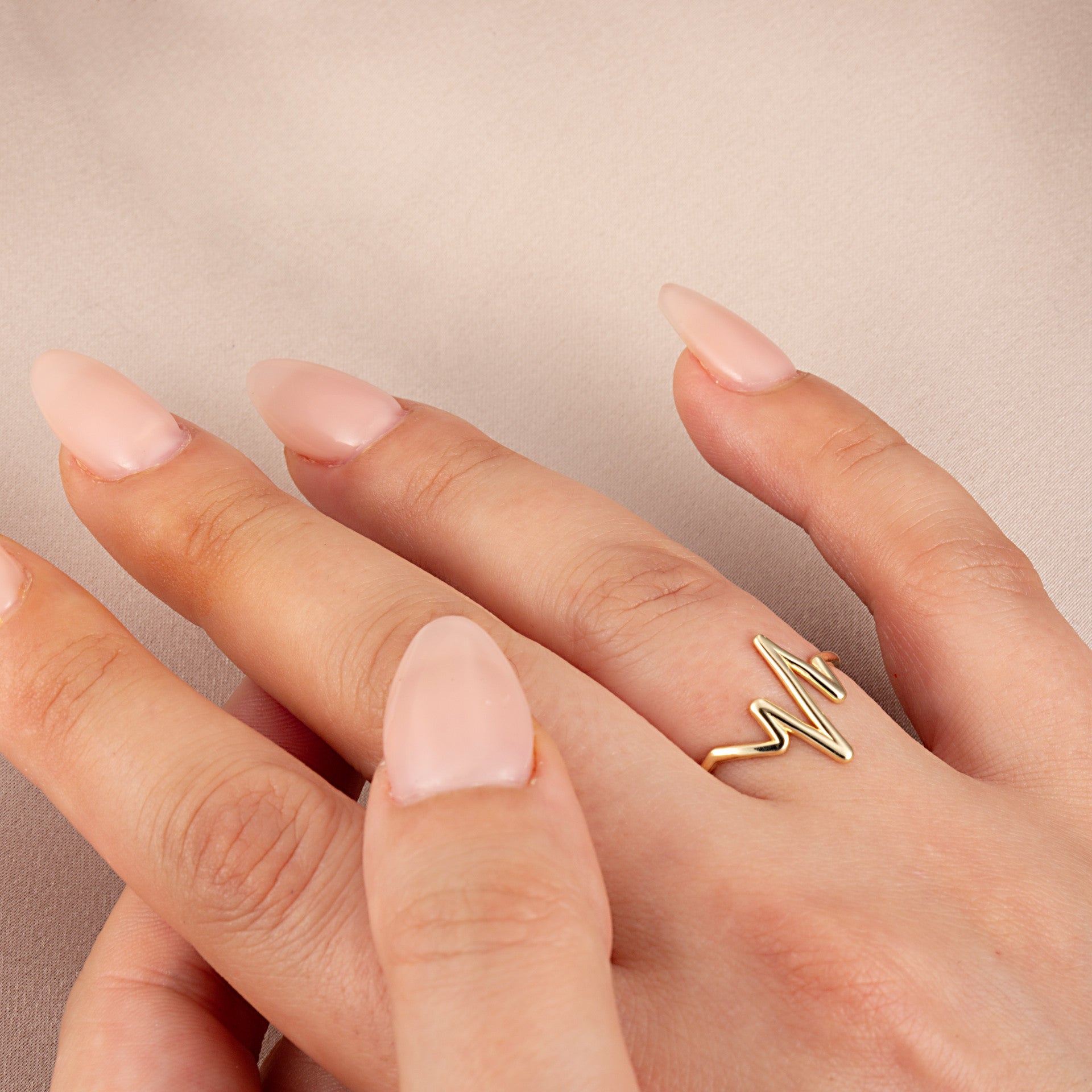 Gold Heartbeat EKG Pulse Ring (Available in Yellow/Rose/White Gold)