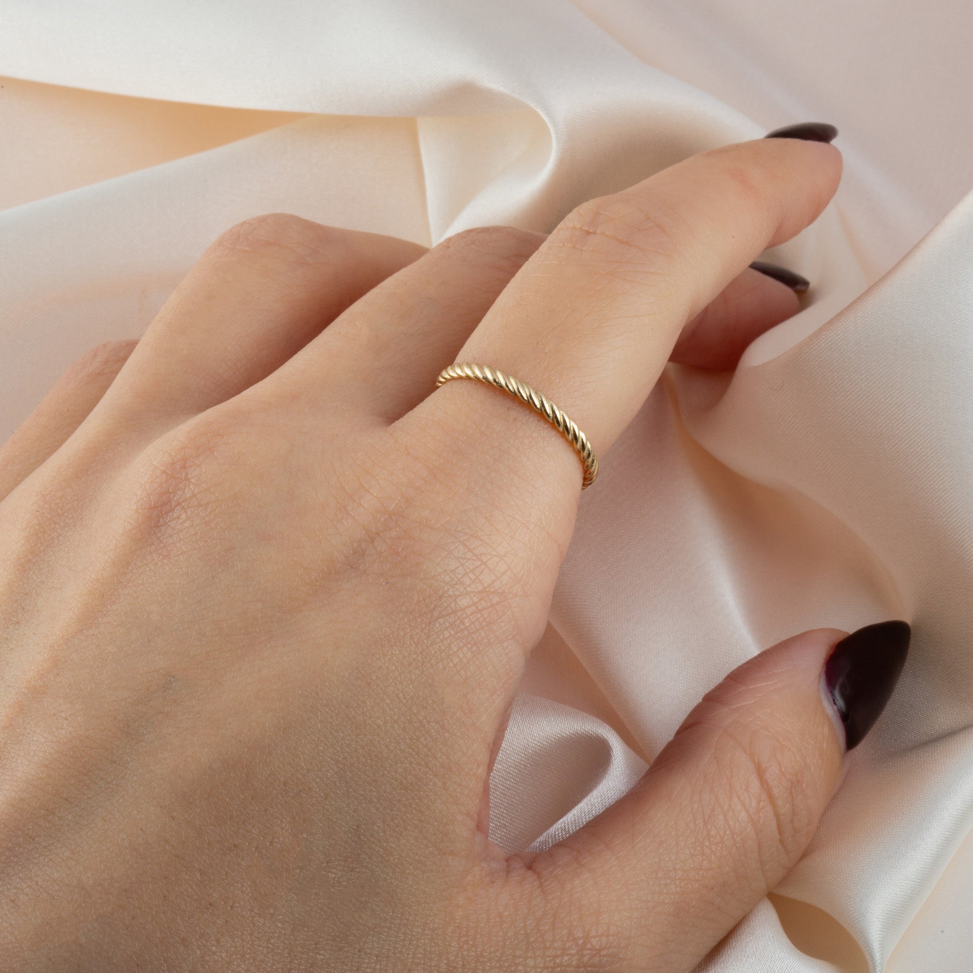 Gold Rope Twist Band Ring (Available in Yellow/Rose/White Gold)