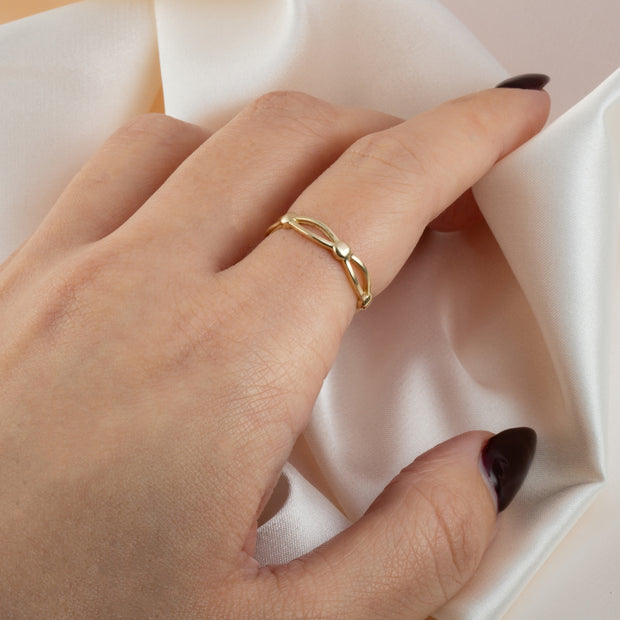 Gold Marquise and Round Eternity Band Ring (Available in Yellow/Rose/White Gold)