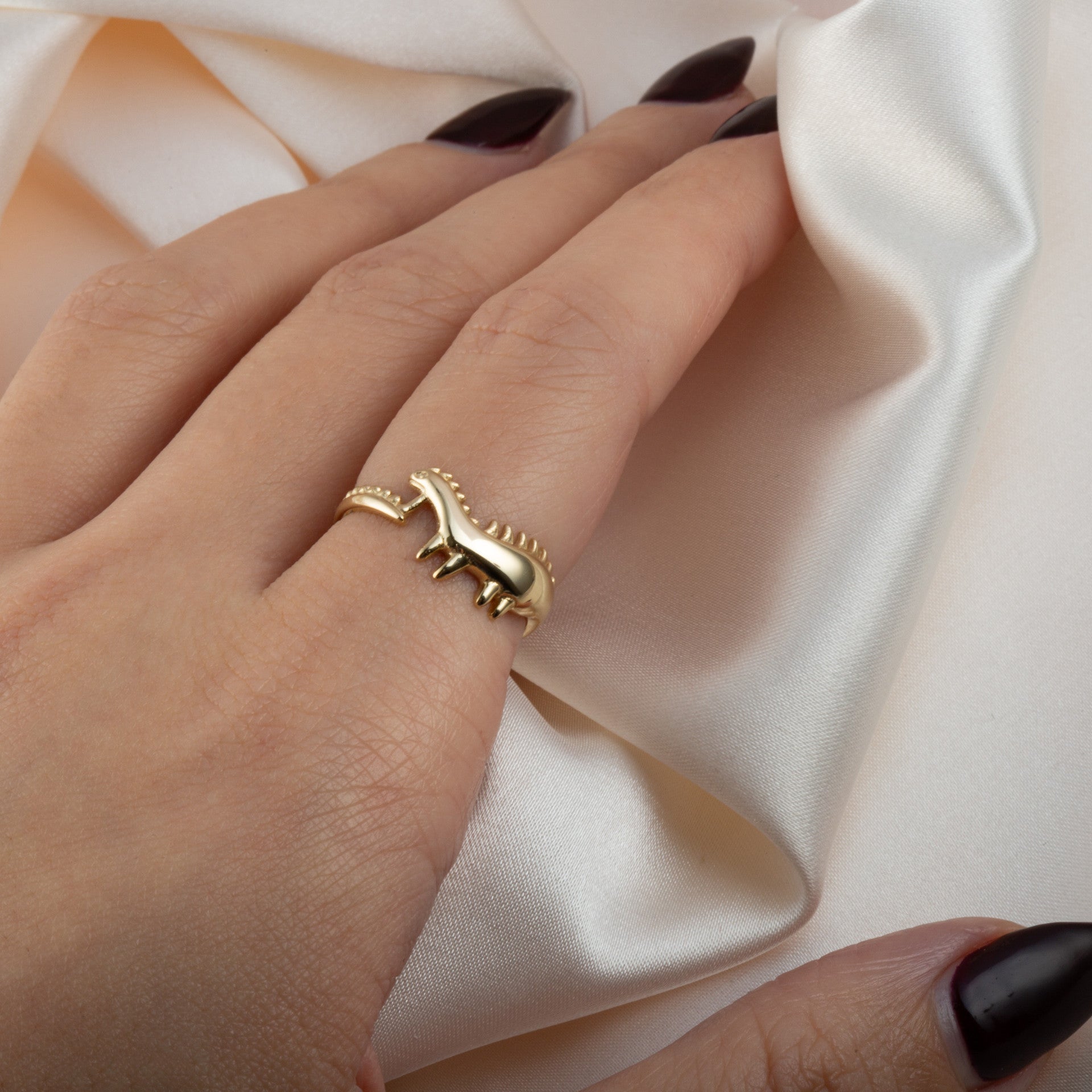 Gold Dinosaur Stegosaurus Band Ring (Available in Yellow/Rose/White Gold)