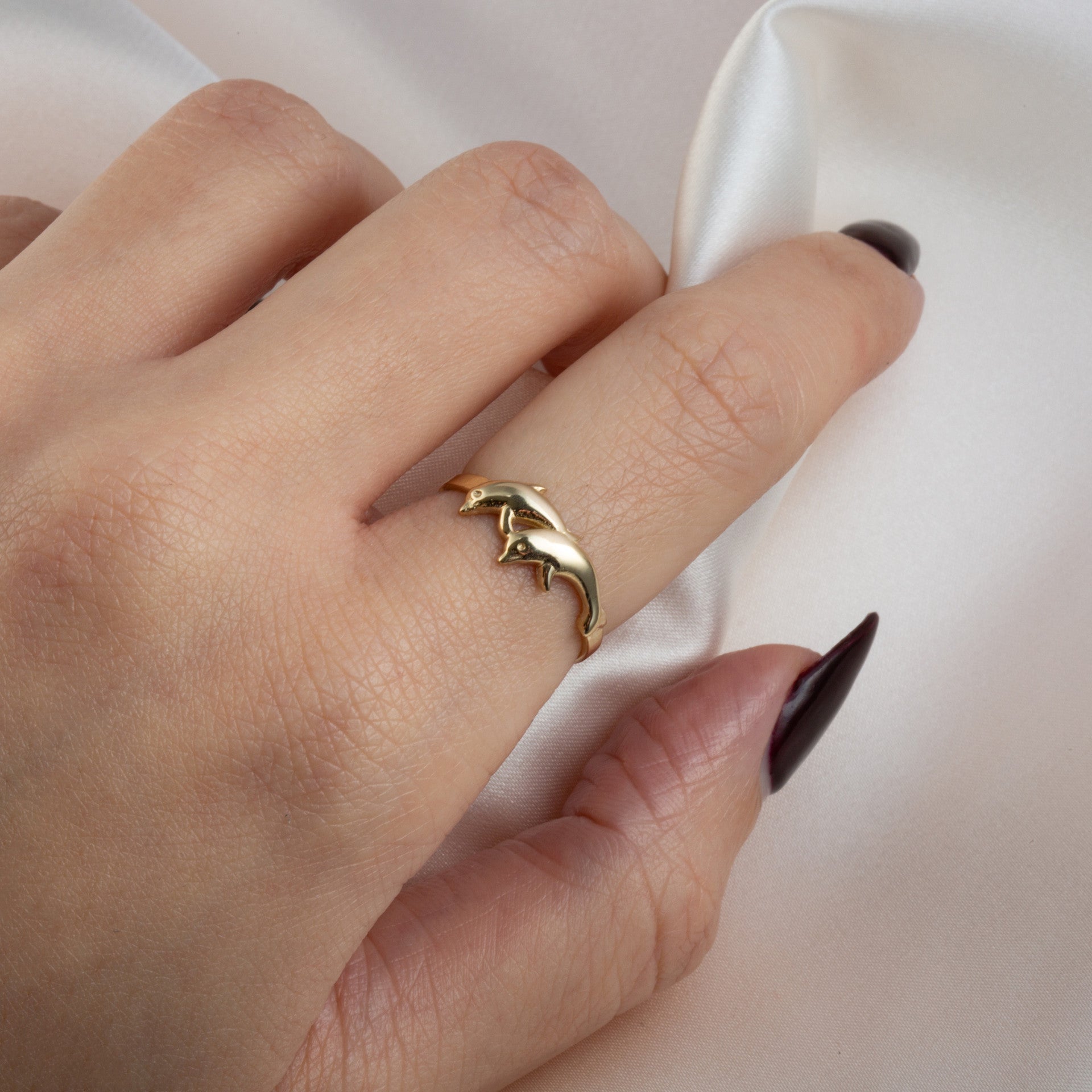 Gold Marine Dolphins Ring (Available in Yellow/Rose/White Gold)