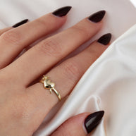Gold Cross Sword Heart Ring (Available in Yellow/Rose/White Gold)