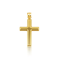 14K Yellow Gold Sacred Religious Cross Pendant Necklace
