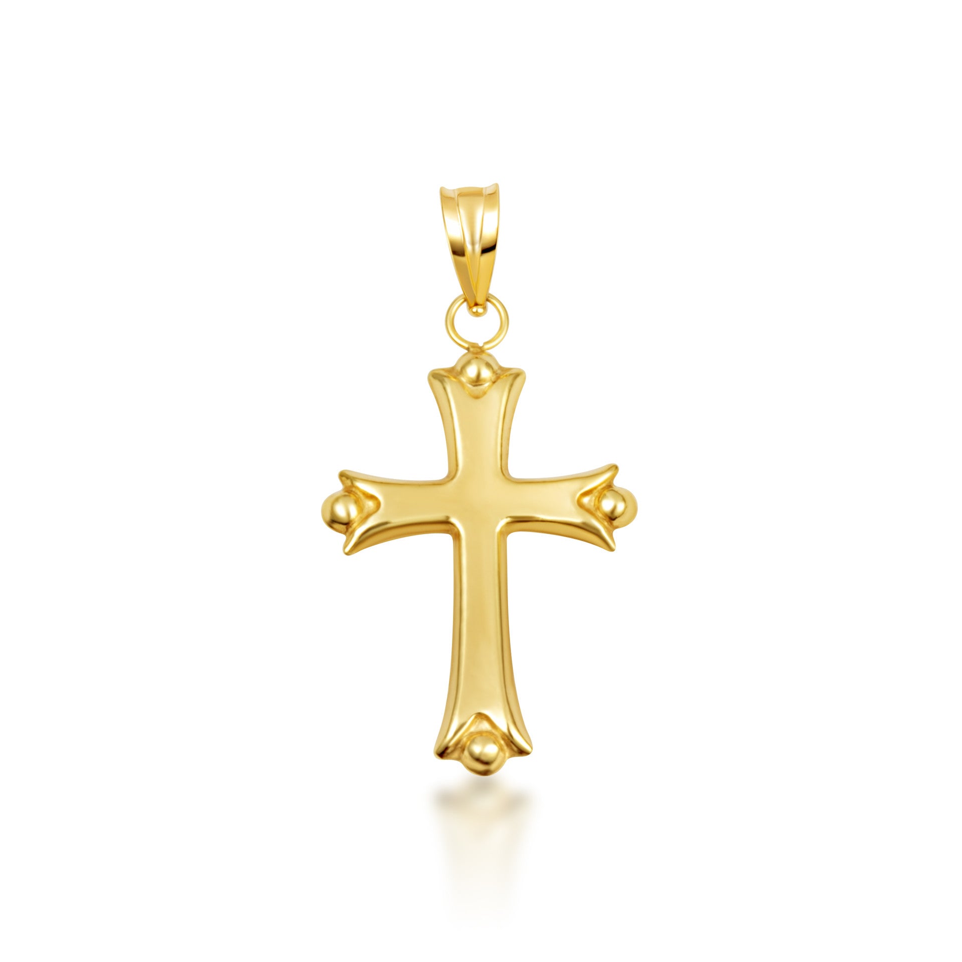 14K Tri-Color Gold Striped Cross Pendant Necklace