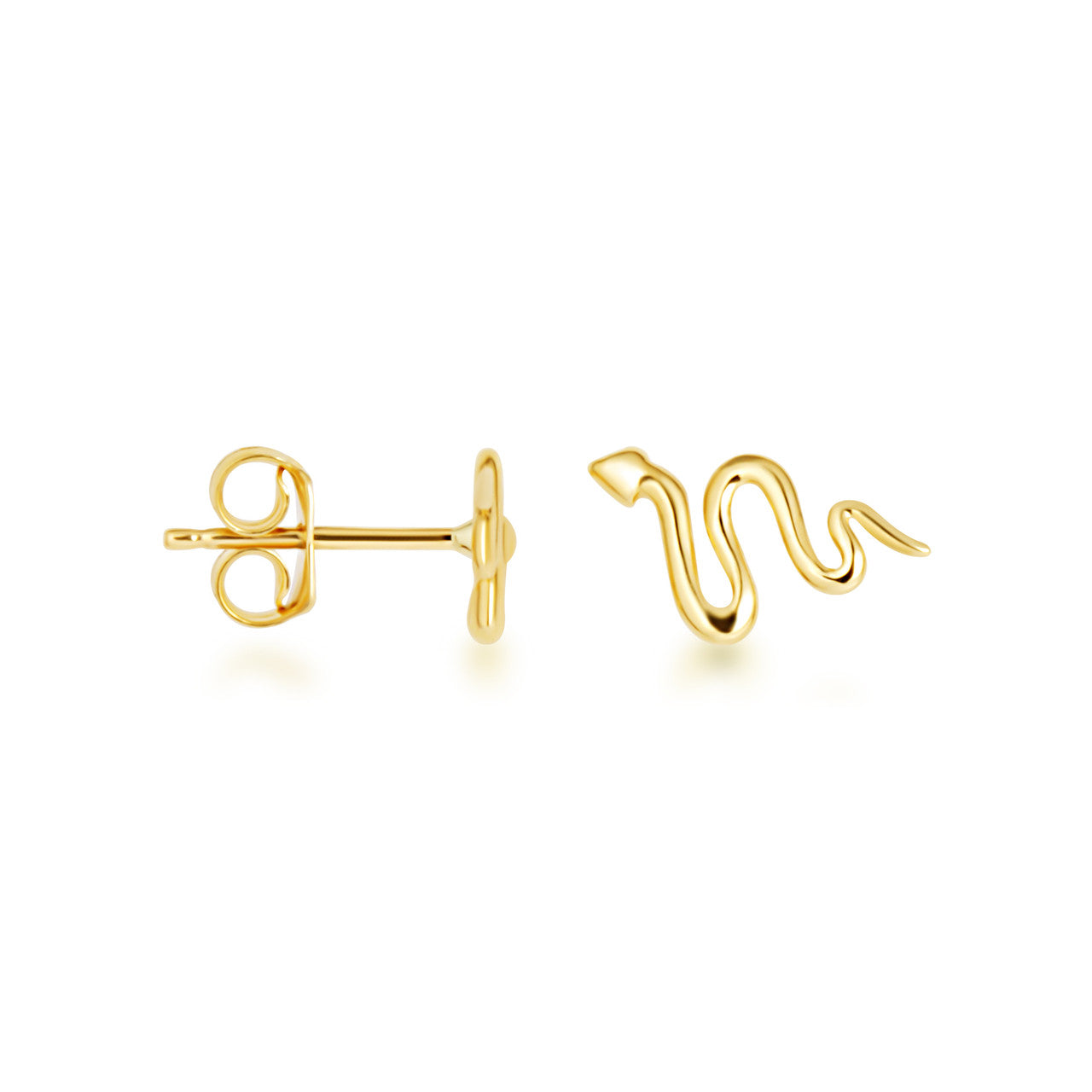 14K Gold Snake Earrings