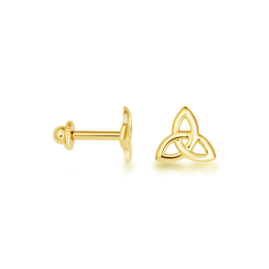Trinity Knot Earrings in 14K Gold