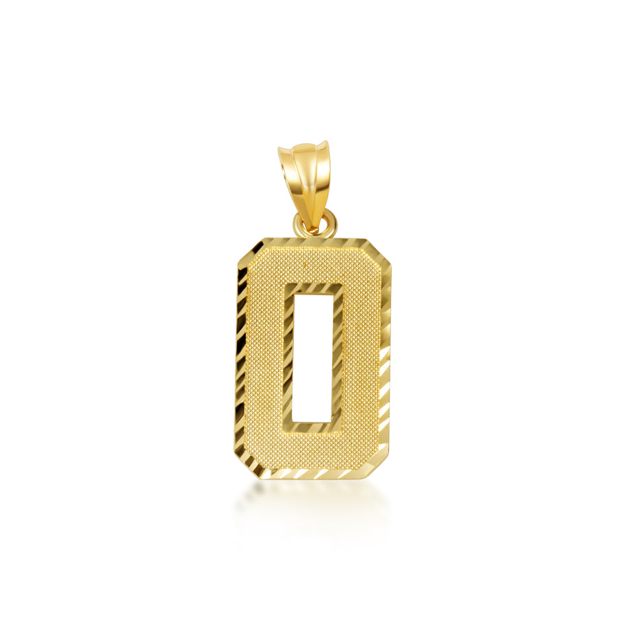 Gold Diamond Cut Custom Jersey Number Sports Pendant Necklace (Available in Yellow/Rose/White Gold)