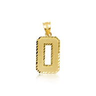 Gold Diamond Cut Custom Jersey Number Sports Pendant Necklace (Available in Yellow/Rose/White Gold)