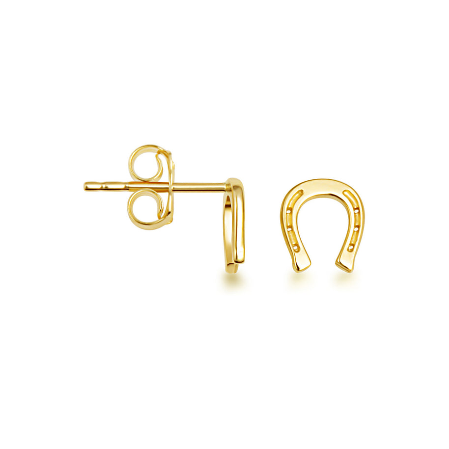 14K Gold Horseshoe Earrings