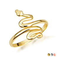 Gold Coiled Serpent Snake Band Ring (Available in Yellow/Rose/White Gold)
