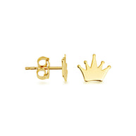 14K Gold Crown Earrings