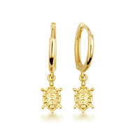 14K Gold Turtle Earrings