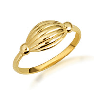 Gold Beach Seashell Ribbed Ring (Available in Yellow/Rose/White Gold)