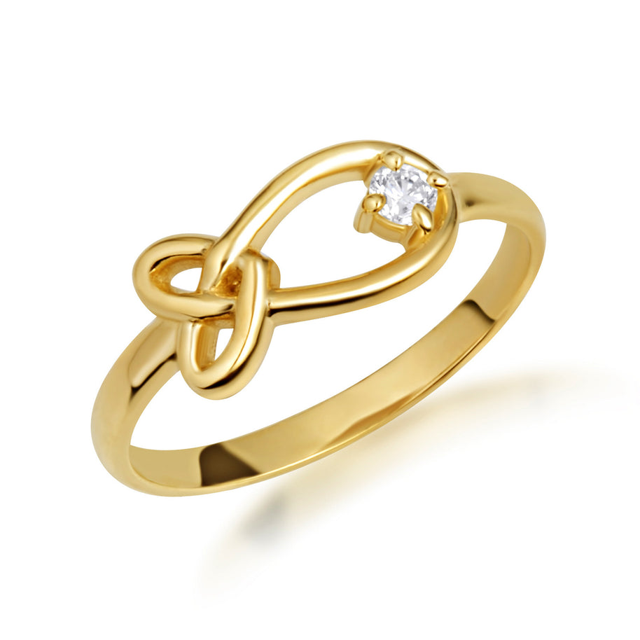 Gold Diamond Love Knot Ring (Available in Yellow/Rose/White Gold)