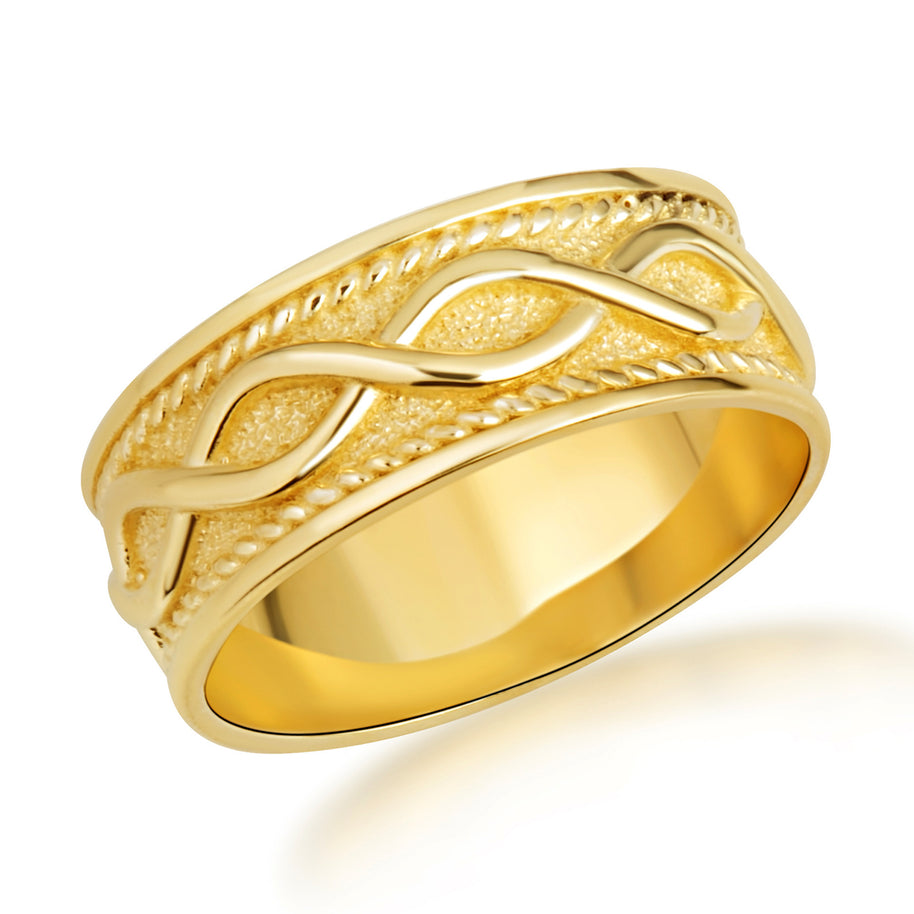 Gold Infinity Milgrain Textured Band Ring (Available in Yellow/Rose/White Gold)