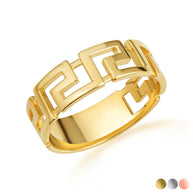 Gold Classic Greek Key Band Ring (Available in Yellow/Rose/White Gold)