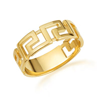 Gold Classic Greek Key Band Ring (Available in Yellow/Rose/White Gold)