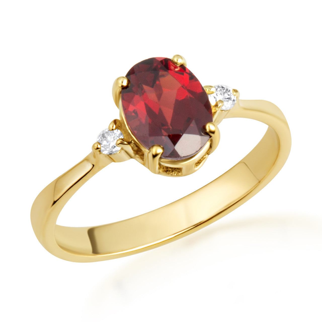 Gold Genuine Oval Gemstone Diamond Ring (Available in Yellow/Rose/White Gold)