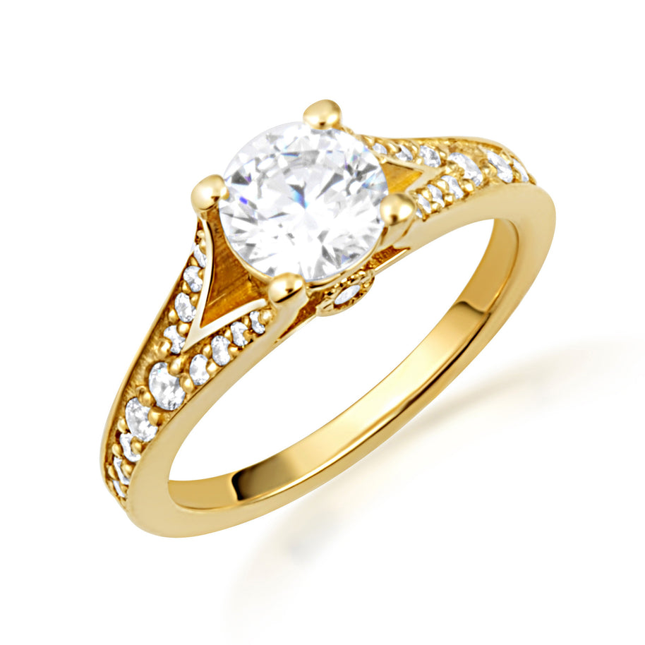 14K Gold Lab Grown Diamond Engagement Ring (Available in Yellow/Rose/White Gold)