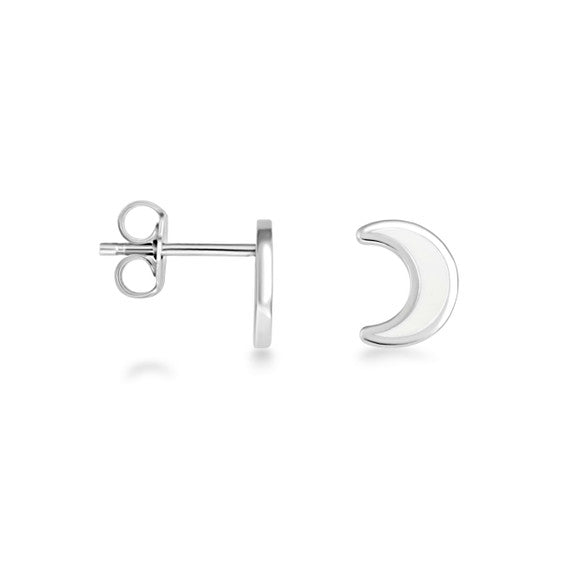 .925 Sterling Silver Custom Enamel Heart Stud Earrings