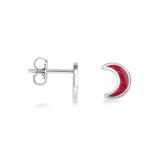 .925 Sterling Silver Custom Enamel Heart Stud Earrings