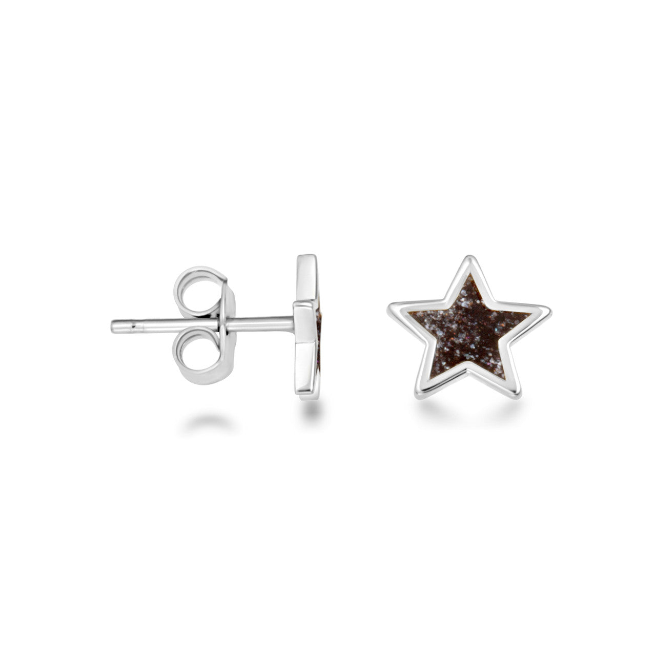 .925 Sterling Silver Custom Enamel Star Stud Earrings