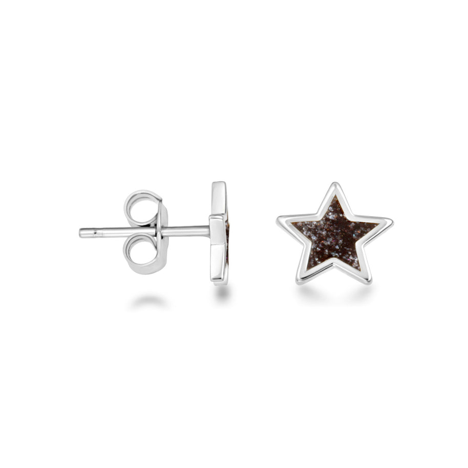 .925 Sterling Silver Custom Enamel Star Stud Earrings