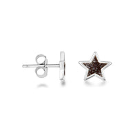 .925 Sterling Silver Custom Enamel Star Stud Earrings