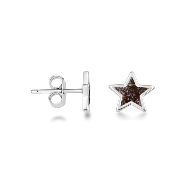 .925 Sterling Silver Custom Enamel Star Stud Earrings