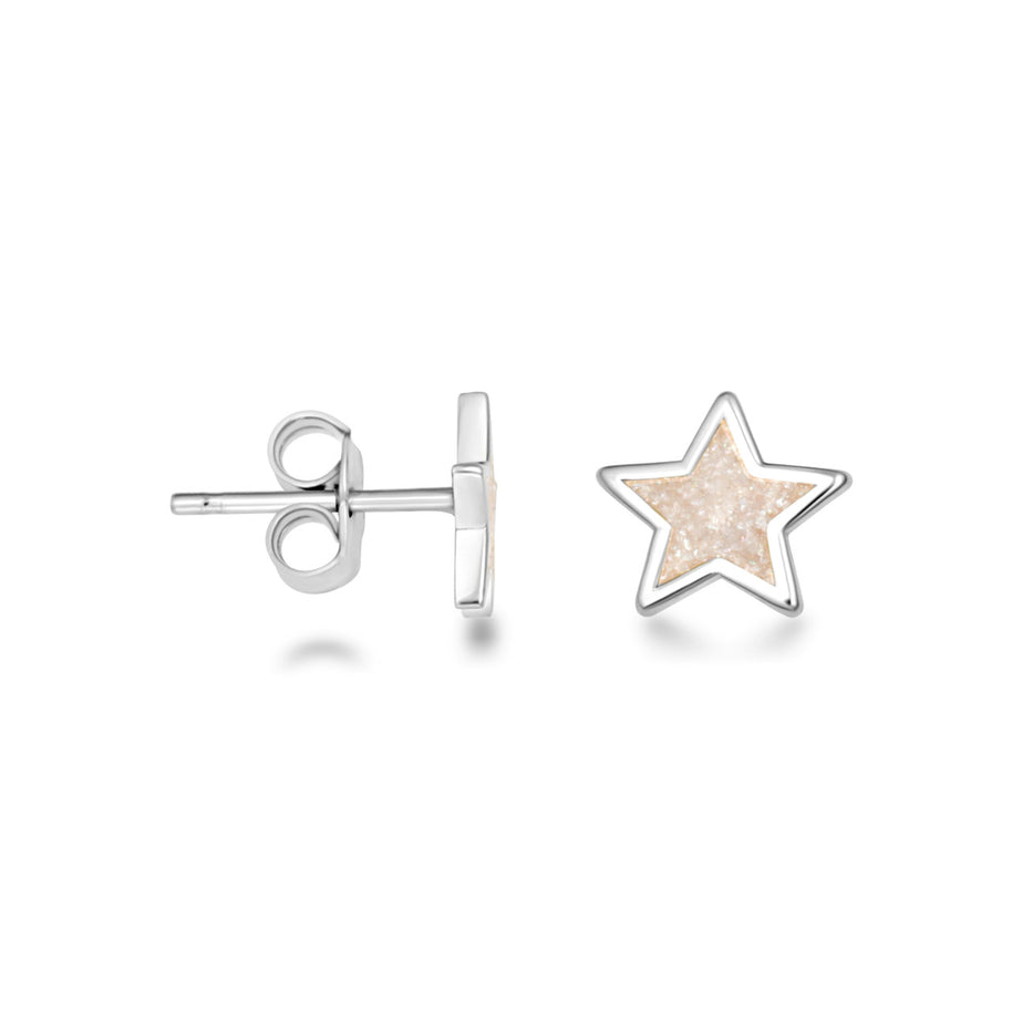 .925 Sterling Silver Custom Enamel Star Stud Earrings
