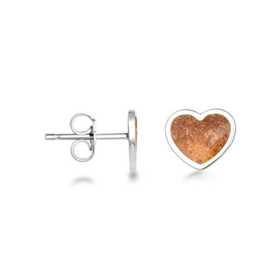 .925 Sterling Silver Custom Enamel Heart Stud Earrings
