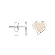 .925 Sterling Silver Custom Enamel Heart Stud Earrings