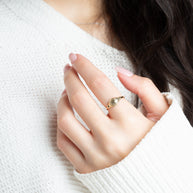 Gold Beach Seashell Ribbed Ring (Available in Yellow/Rose/White Gold)