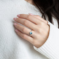 Gold Genuine Oval Gemstone Diamond Pave Band Ring (Available in Yellow/Rose/White Gold)