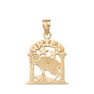 Solid Gold 12 Zodiac Signs Pendant Necklace (Available in Yellow/Rose/White Gold)