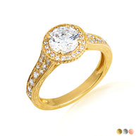 14K Gold Solitaire Lab Grown Diamond Wedding Band Ring (Available in Yellow/Rose/White Gold)