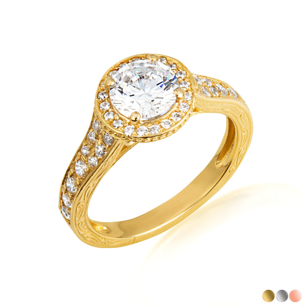 14K Gold Solitaire Lab Grown Diamond Wedding Band Ring (Available in Yellow/Rose/White Gold)