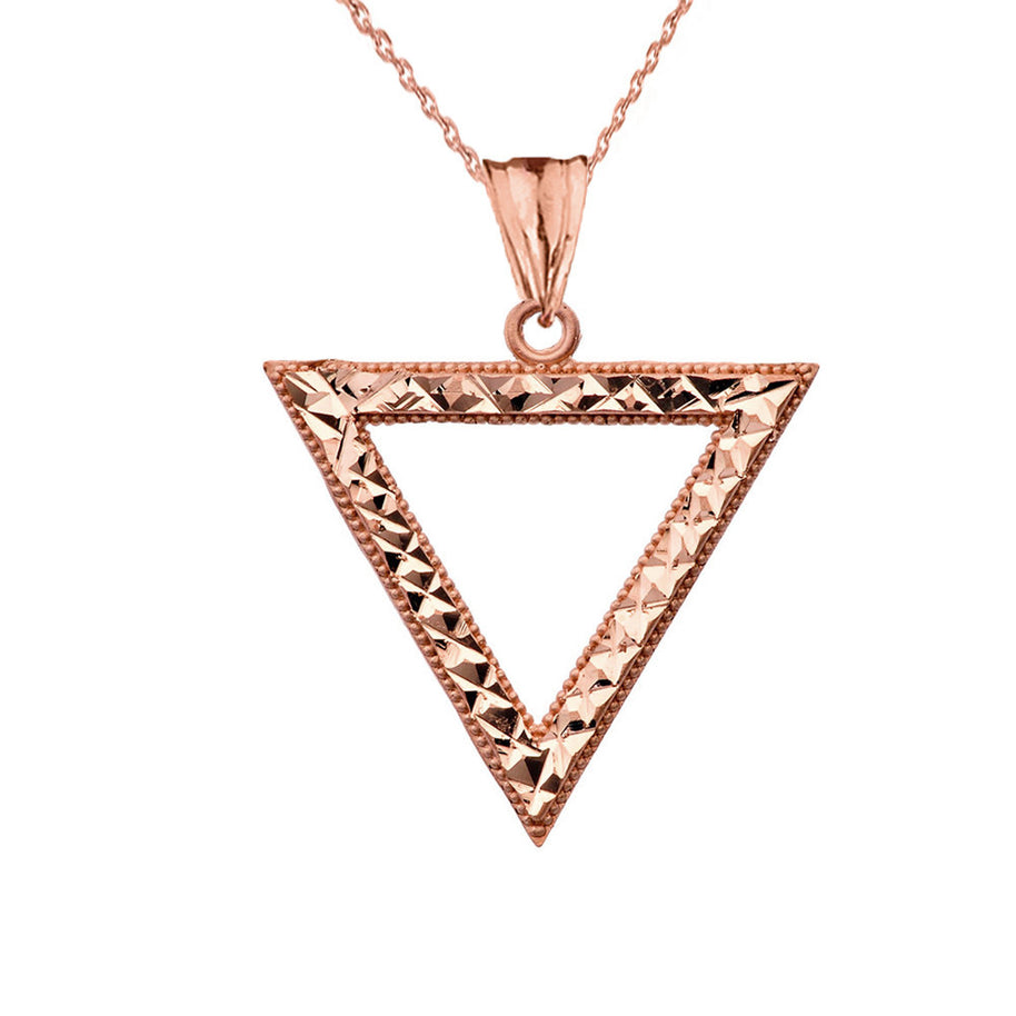 Gold Chic Open Triangle Pendant Necklace (Available in Yellow/Rose/White)