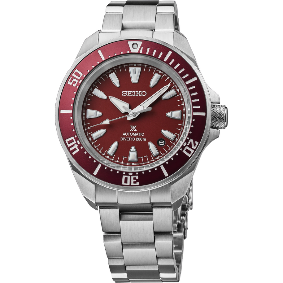 SRPL11 Seiko Prospex Samurai Diver Red Dial Stainless Steel Watch