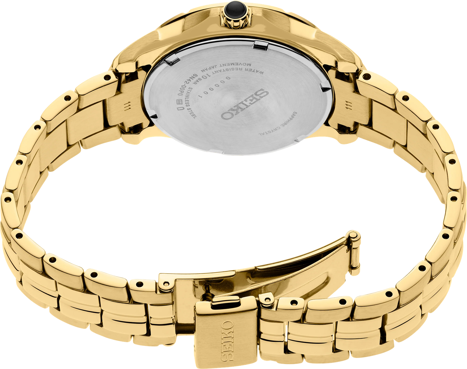 Seiko SUR588 Coutura Quartz MOP Dial Gold Tone Stainless Steel Ladies Watch