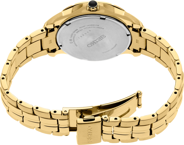 Seiko SUR588 Coutura Quartz MOP Dial Gold Tone Stainless Steel Ladies Watch