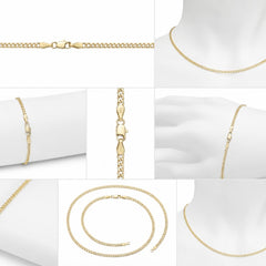 14K Yellow Gold Curb Cuban Chain