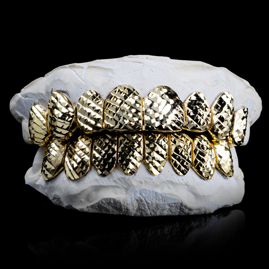 Solid .925 Sterling Silver Diamond Cut Grillz