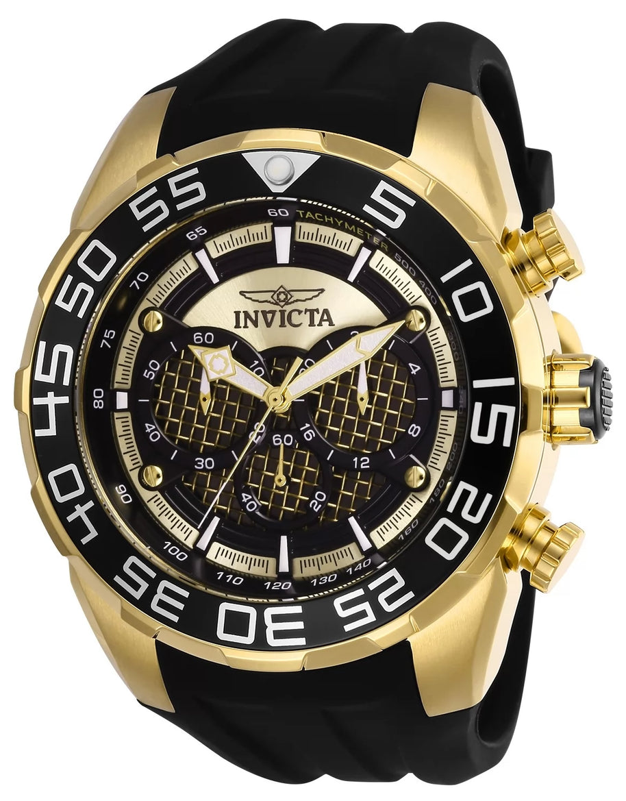 Invicta Men's 26301 Speedway Quartz Multifunction Black, Gold Dial Watch