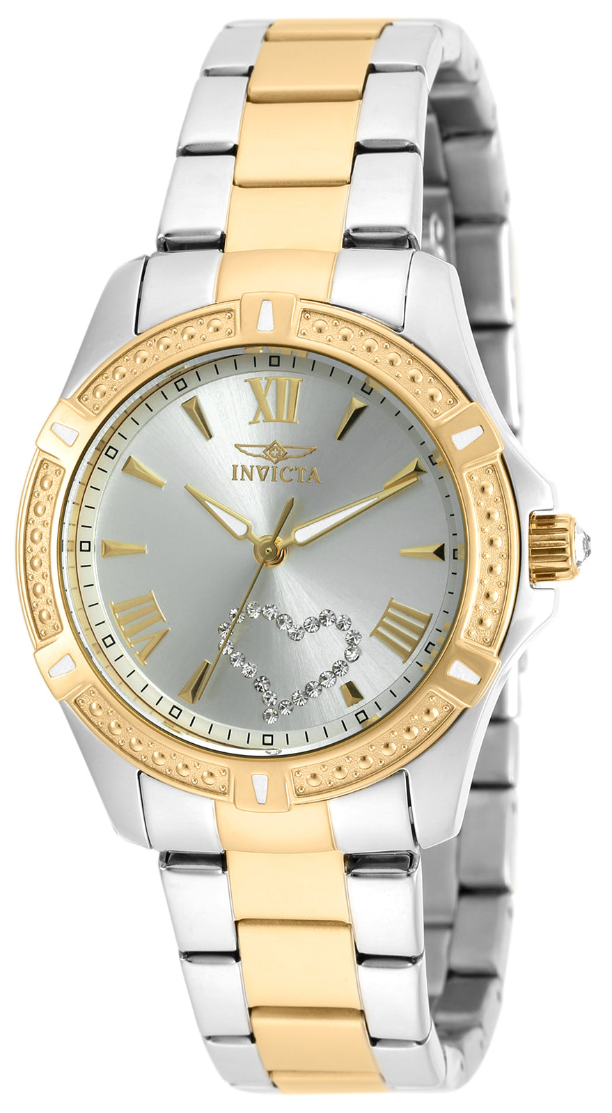 Invicta Lady 20323 Angel Quartz 3 Hand White, Silver Dial Watch