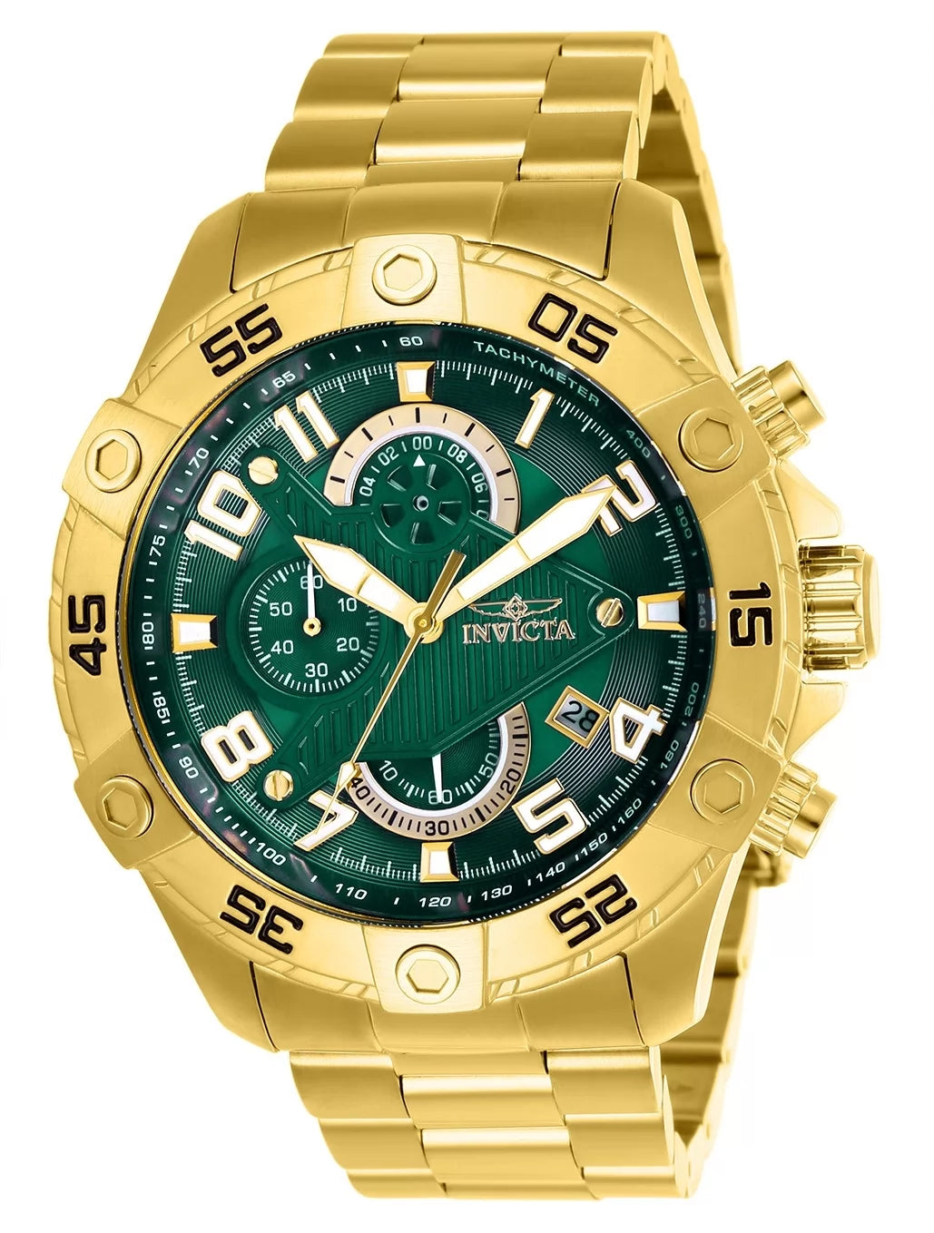 Invicta Men's 26096 S1 Rally Quartz Multifunction Green Dial Watch